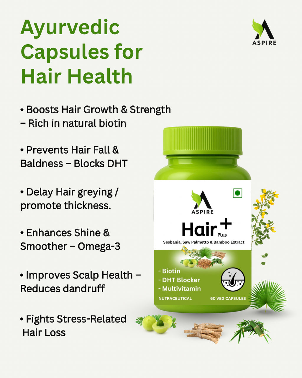 Hair Plus+ Ayurvedic Capsules (Pack Of 2)