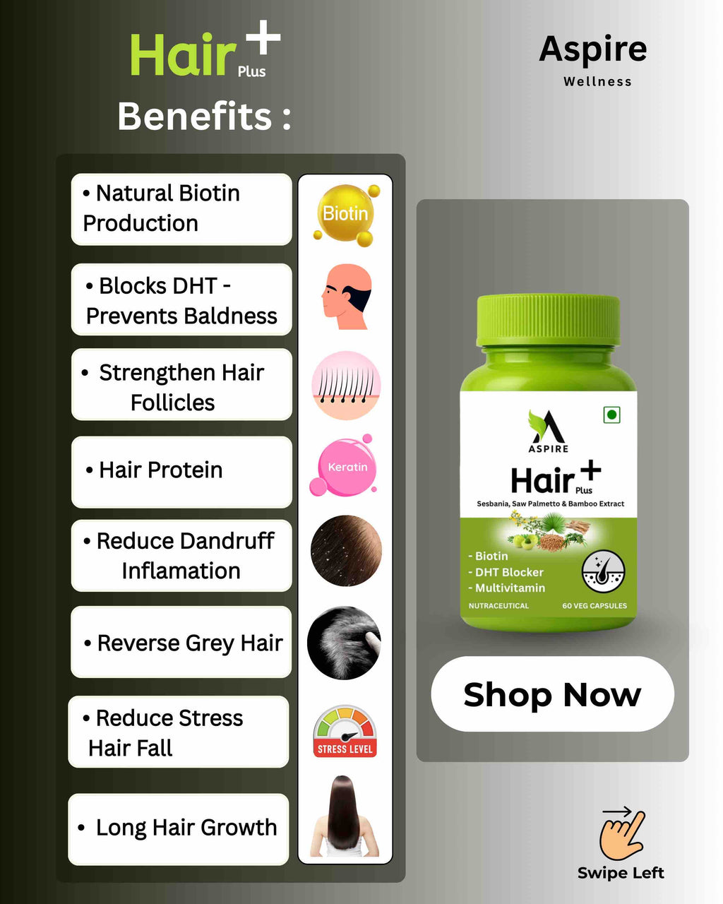 Hair Plus+ Ayurvedic Capsules for hair growth