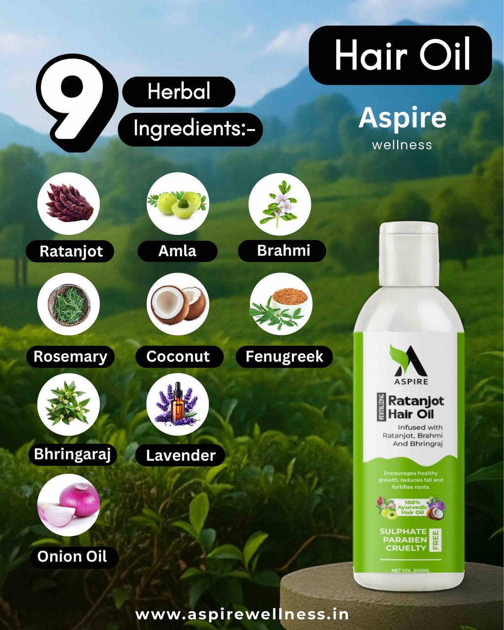 Aspire Wellness Hair Growth Oil 200ml