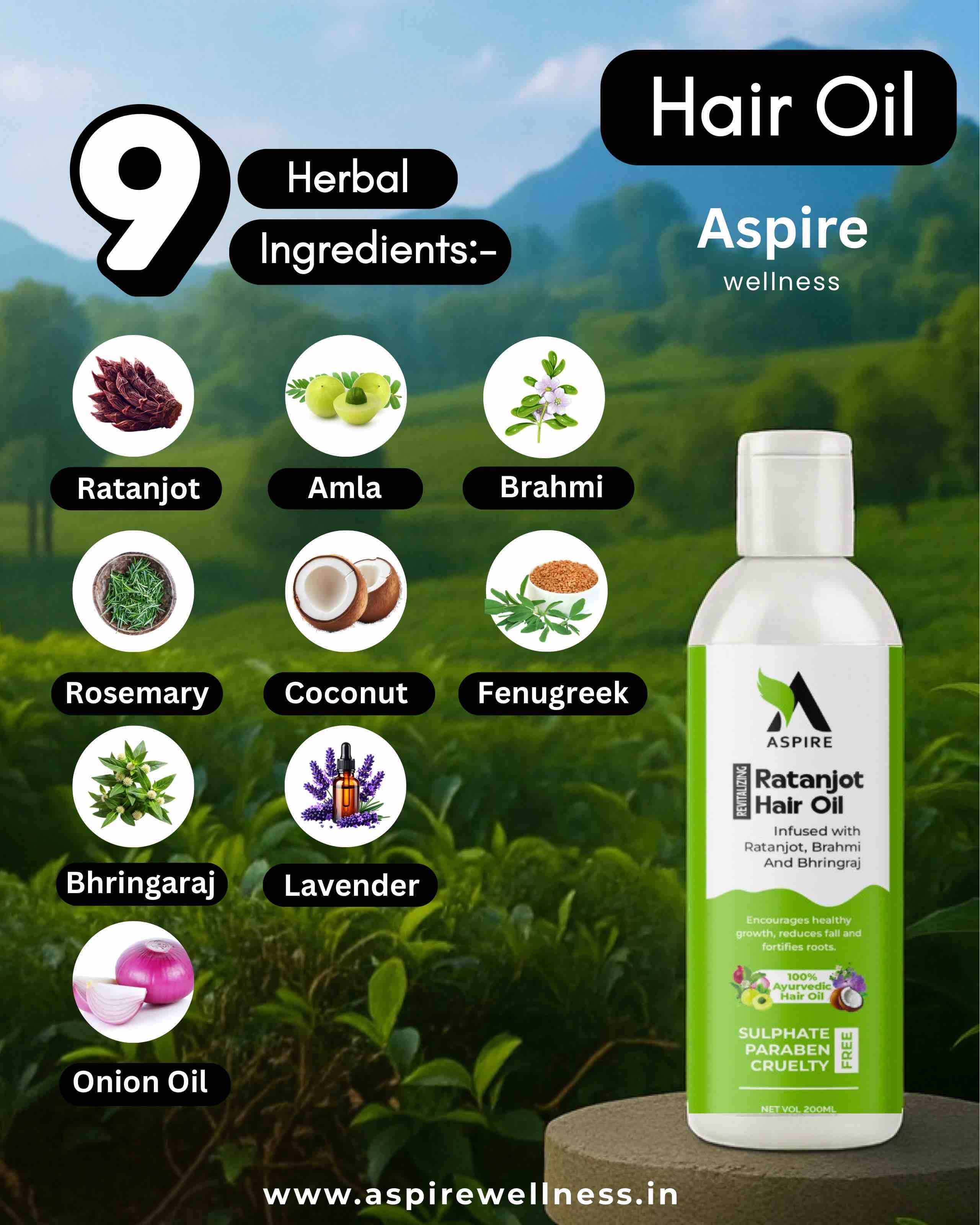 Aspire Wellness Hair Growth Oil 200ml