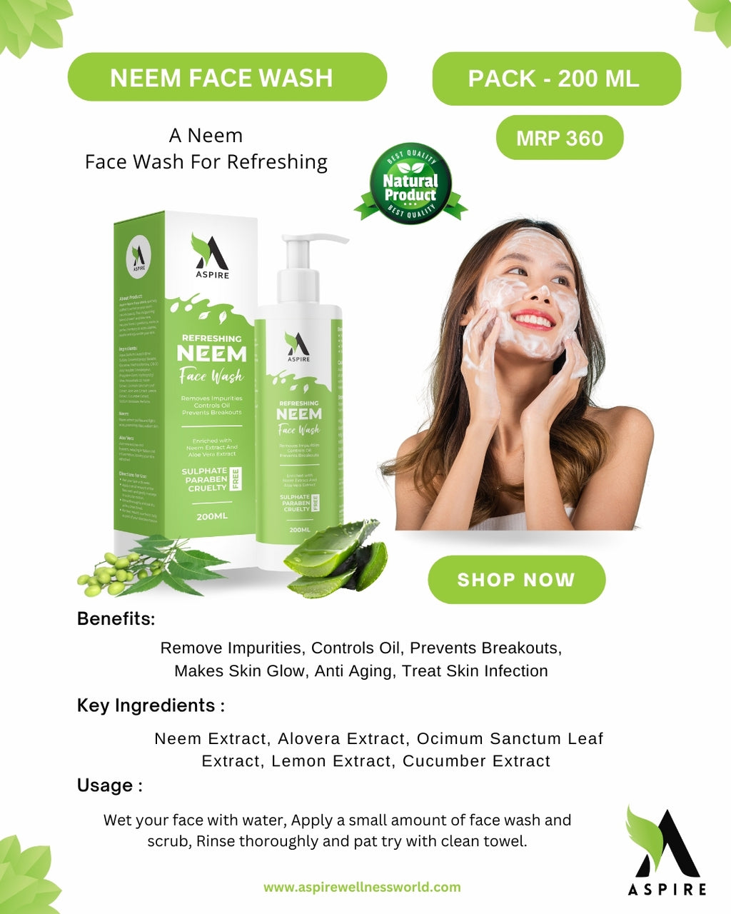 Aspire Wellness Face wash (Pack 2)