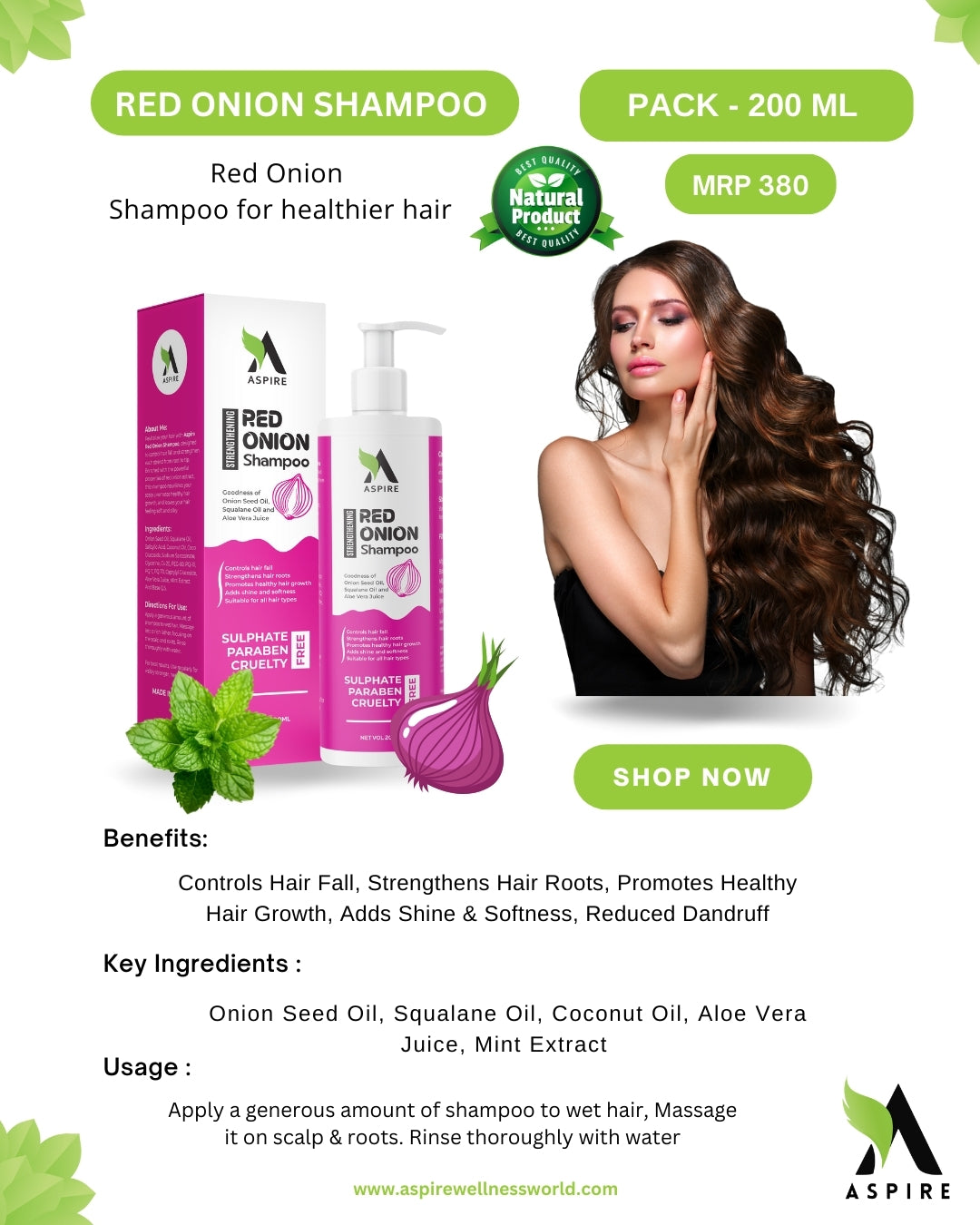 Aspire Wellness Anti Dandruff Hair Shampoo