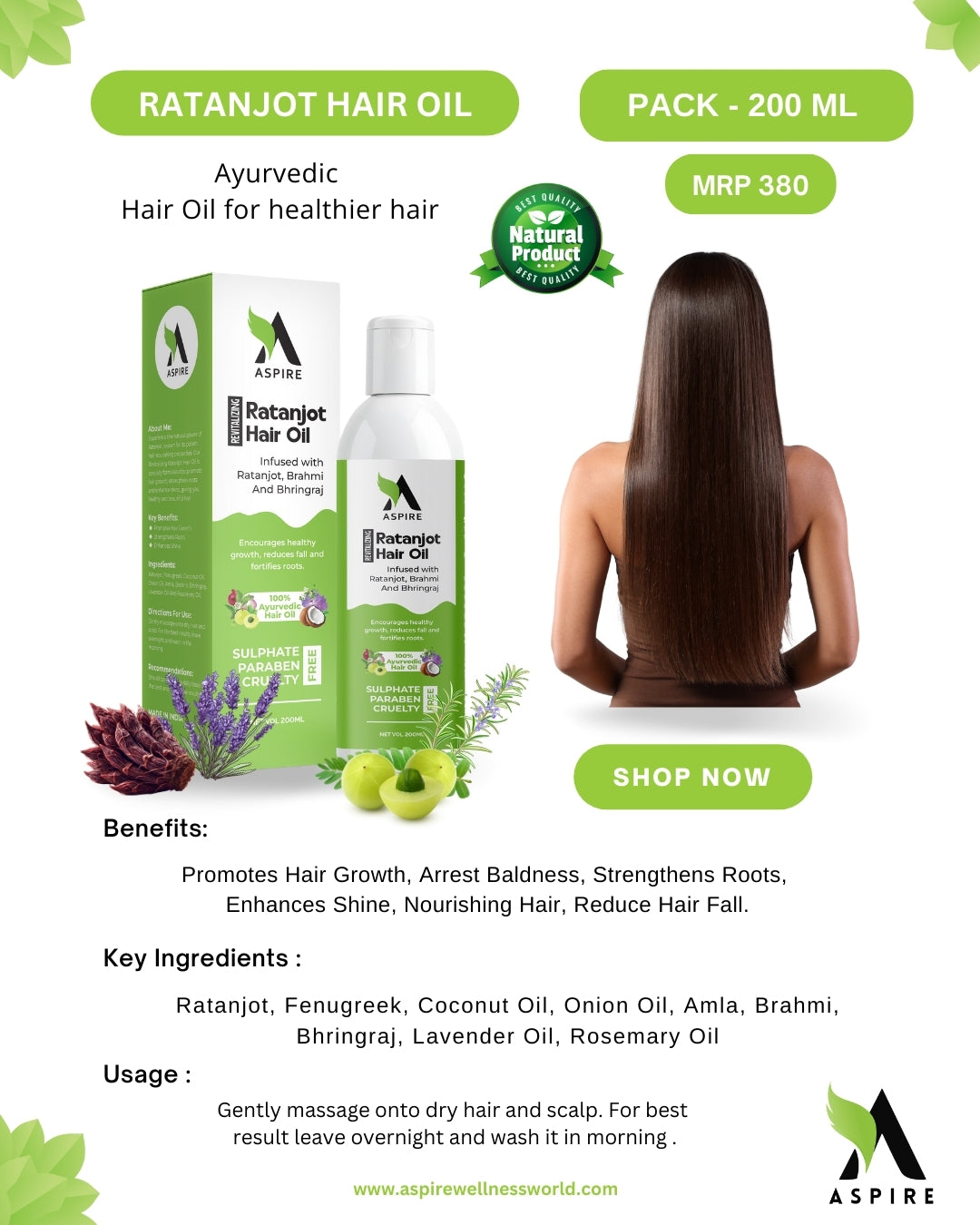 Aspire Wellness Hair Growth Oil (Pack Of 2)